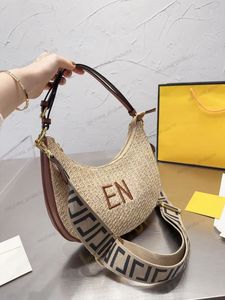 Słomkowe torby plażowe projektant mody tkany listu litera letnie torby na zakupy