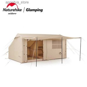 Tents and Shelters Naturehike 2022 Luxury Air12Y Cotton Inflatable Air Tent Outdoor Camping Thickened Light Luxury Vintage Air-Pole Skylight Tent24327