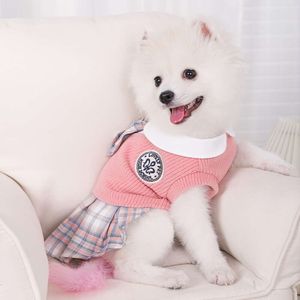 Vestido suéter chique com laço para animais de estimação – roupa de inverno aconchegante para cães e gatos, serve para todos os tamanhos