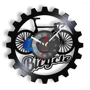 Wall Clocks Bike Cycle 3D Record Clock Sport Unique Art Design Bikers Horloge Home Decor Bicycle Hobby Accessories