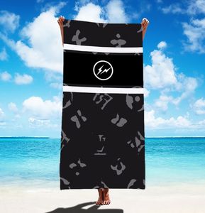 Klassisk designer strandhandduk modebrev tryckt kvinnor hem badtowel grossist microfiber flicka långa badhanddukar gåva