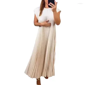 Casual Dresses Fashion Solid Color Women's Dress Summer ärmlös krage koreanska recensioner många kläder eleganta och vackra