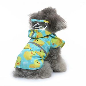 Abbigliamento per cani Impermeabile per animali domestici regolabile per cani di piccola taglia e gatti con design a strisce riflettenti Blu confortevole impermeabile antipioggia