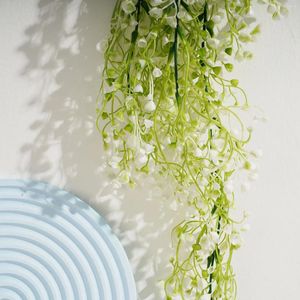 Flores decorativas de 83 cm de rabanete de algas marinhas falsas plantas verdes artificiais videira pendurar folhas de parede de parede de parede de parede de parede de decoração de decoração