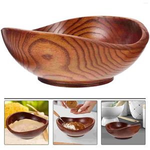 Bowls Solid Wood Fruit Salad Bowl Yuanbao Jujube Creative Snack Seasoning Style Five Wooden Bread Gold Ingot Serving