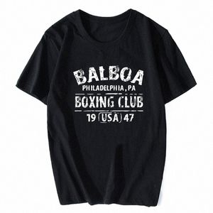 Rocky Balboa Boxing Club Philadelphia Pa T-shirt Men Summer Cott Short Sleeve Tops TEE THIRT