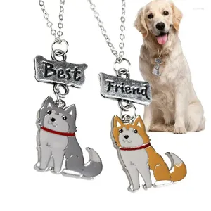 Coleiras de cachorro tag medalhão 2pcs animal de estimação pingente de desenhos animados para amantes presentes memorial exclusivos amigos família uso diário negócios