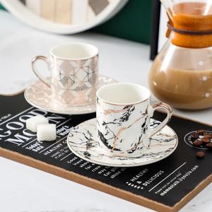 Cups Saucers 100ml Turkey Espresso Cup And Dish Gold Mini Ceramic Coffee Nordic Luxury Home Kitchen Restarant Tableware Gift