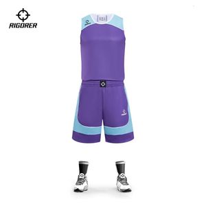Rigorer Basketball Jersey Shorts Set Män och kvinnor Student Vuxen Konkurrens Uniform Anpassad Z122110103 240325