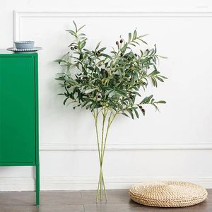 Dekorativa blommor Imitation Växt Eco-vänliga olivbukett Arrangemang Artificiell utsökta tygsimulering lämnar kontorsdekor