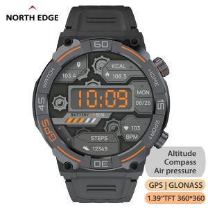 Часы NORTH EDGE GPS Смарт-часы 360*360 HD Экран IP68 Водонепроницаемый Высотный Барометр Компас 24 часа Смарт-часы для отслеживания здоровья для мужчин