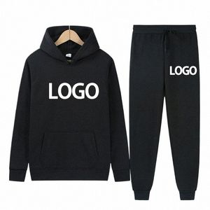customized Printed Men Women Tracksuit Hooded Sweatshirts and Jogger Pants High Quality Unisex Daily Casual Sports Hoodies Suit L08z#
