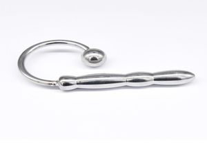 BDSM Hook Shape Urethra Plug Stainless Steel Masturbator Urethral Sounds Penis Dilators Stimulate Sex Toy for Men8262459