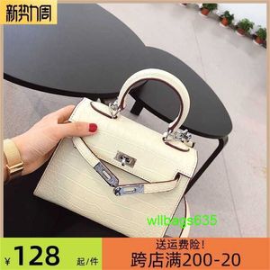 KY Tote Bags Trusted Luxury Leather Handbag Crocodile Pattern Platinum Bag For Women 2024 New Womens Bag Crossbody Small Bag Mini One Shoulder Have Logo HB8X