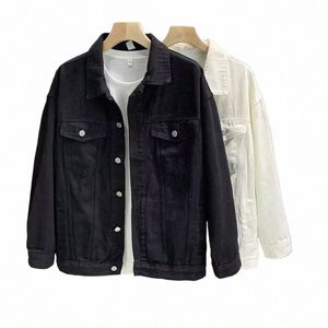 Spring Autumn Men's Soild Croped Jean Jackets Loose Hip Hop Streetwear Wed Denim Jacket Coats Cardigan Tops 7201#