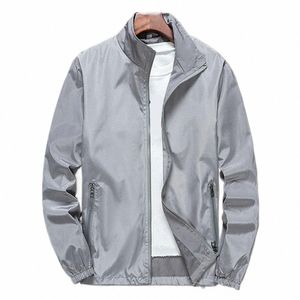 Fiable Herrenmantel Stilvolle Herren-Outdoor-Windjacke mit Reverskragen Lg-Ärmel Reißverschlussleiste Solide für den Frühling i4tX #