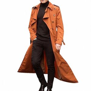 Överrock underbar extra LG Butter Male Coat Windbreaker Male Coat Autumn och Winter New Japanese Casual Over The Kne Lapel G6KV#