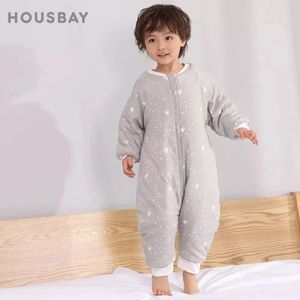 Bebê saco de dormir bonito flores impressão criança sleepwear caminhada jogar pijama 25tog grosso inverno manter quente sleepsack 14 anos 240313