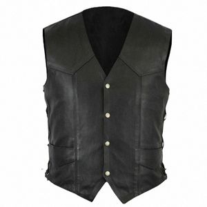 warrior Leather Camisole Knight Costume Men Medieval Leather Armor Sleevel Vest Top Lace Up Leather Waistcoat Plus Size H4ye#