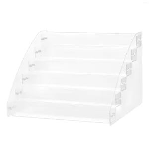 Hooks Storage Tool Display stor kapacitetshylla 6 lager Hem Tablett Salong Transparent Plastic Nail Polish Rack Dresser Makeup