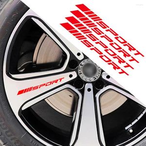 Fönsterklistermärken mode 4st bilhjul fälgar sport racing diy ränder dekorativa emblem styling SUV lastbiltillbehör
