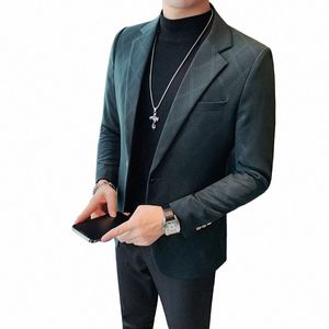high Quality Blazer Men's British Style Premium Simple Elegant Fi Busin Casual Gentleman Blazer Profial Wear x8I0#
