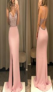 Lady Long Dress Maxi Evening Ever Vneck Fish Cequine Formal Sukienki Kobiety Eleganckie suknie imprezowe Pink Black1796292