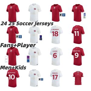 2023 2024 KATAR SOCCER JERSEYS Drużyna narodowa Afif Ali Hatem Haydos Boudiaf Home Hassan Muntari Khoukhi Asad Football Shirts Homam Boualem Men Kids Asian Cup Puchar Pucharu