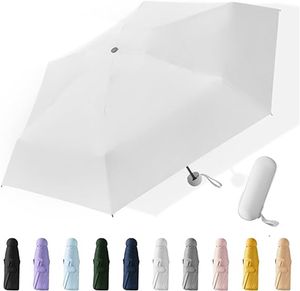 Portátil 8 costelas mini guarda-chuva à prova de vento Proteção anti-UV à prova de vento 5 dobráveis chuva de chuva Pocket Pocket Lightweight Travel Parasol Homens Mulheres Crianças Presente