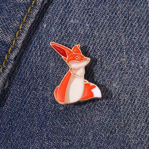 Cute Fox Enamel Pins Funny Animal Brooches for Women Lapel Pin Badges Backpack Hat Party Sweater Woodland Jewelry Accessories