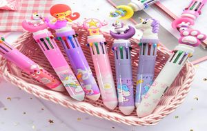 10Color Combination Unicorn Cartoon Ballpoint Pen Student Better Present Office Supply Stationery Multicolored Penns Colorfill Refill 6194361