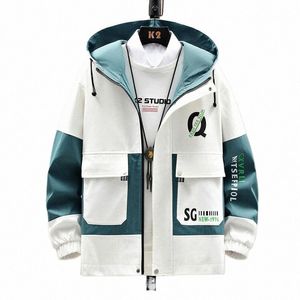 Giacca a vento da uomo Giubbotti Gioventù Corea Fi Stampa Cappotto casual Abbigliamento maschile 2021 Primavera Autunno Giubbotti Uomo Dropship S5zf #