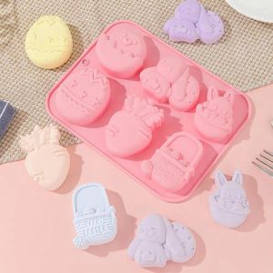 Moldes de cozimento Fácil desmoldagem Molde de bolo Ovo de Páscoa Silicone para DIY Doces Chocolate Fondant Antiaderente Food Grade