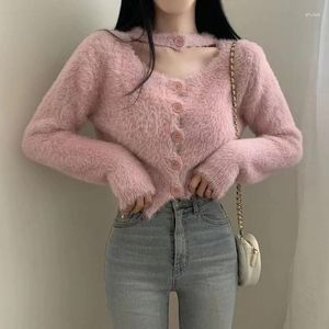 Women's Knits Sweet Women Cardigan Jackets Pull Femme Japanese Fashion Tunic Long Sleeve Sueter 2024 Roap Mujer Knit Sweater Y2k Tops