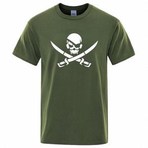 pirateskull tryck roliga tshirts man kvinnor 100% Cott T-shirt Hip Hop Loose Tee Clothes Casual Fi Casual Tops Streetwear Y5no#