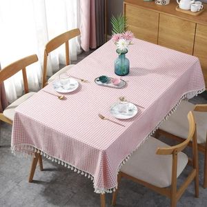 Stołowe bawełniane lniane obrusy z frędzlami do stolików prostokątnych ciężka okładka Burlap Kitchen Dinning Tabletop Dekoracja