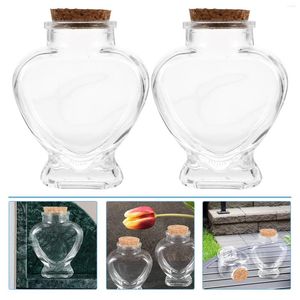 Aufbewahrung Flaschen 2 PCs Wunsch Flaschenlandschaft Dekor leere Origami Bastelbehälter Schreibtisch Top Glass Mini Cork