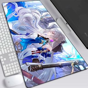 パッドHonkai Star Rail Bronya大ゲームマウスパッドコンピューターラップトップマウスパッドキーボードパッドデスクマットPCゲーマーマウスマットオフィス盛り