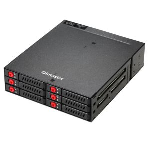 Fall Oimaster 6 Bays Mobile Backplane Support 2.5 '' SATA HDD SSD Hårddisk med kylfläktskåp HOTSWAP 6Gbps växellåda