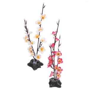 Kwiaty dekoracyjne 2 szt. Stoły centralne dekoracje sushi dekoracja plastikowa symulacja tacy wiśniowej fałszywa powieść sashimi talerz