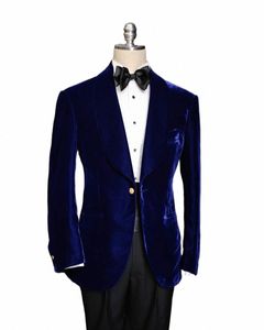 Jaqueta + calças Outono Royal Blue Busin 2 Peça Noivo Smoking Para Casamento Formal Prom Terno Festa À Noite Blazer Custom Made f4vw #