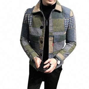 patchwork Fleece Winter Jacket Men Clothing Korean Style Winter Coat Men Jacket Streetwear 3XL 2023 New Arrivals p77G#