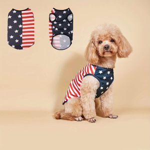 День независимости звезды и полосы летние мультипликационные рубашки, футболка для собак для маленьких средних собак