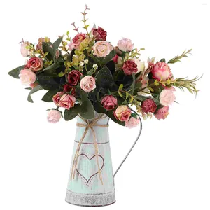 Vasos em forma de coração arranjo de flores França vaso de metal vidro para flores vaso de plantas