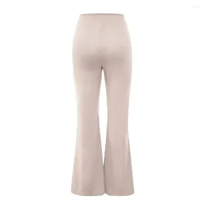 Women's Pants Flattering Leg Shape High Waist Flared For Women Stylish Streetwear Trousers With Stretchy Fabric Solid Spring