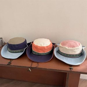 Women Outdoor Camping and Mountaineering Fashion Ribbon Letter Cloth Label Fisherman for Men Sunshade Basin Hat