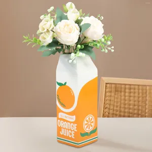 Wazony sok pomarańczowy wazon vintage pudełko urocze kreatywne dekoracje kwiatowe ceramiczne wielofunkcyjne dekoracyjne do salonu