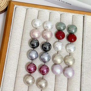 Stud Earrings Autumn Winter Vintage Imitation Bread Pearl Fashion Classic Retro Korean Colored Female Jewelry