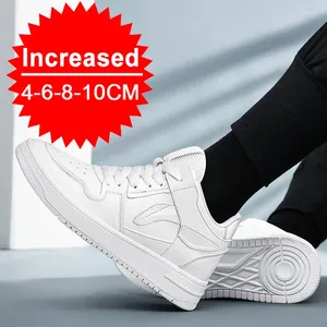 Casual skor cozok hiss för mode män svarta sneakers osynlig höjd öka andningsbar lyft 8 cm