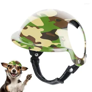 Dog Apparel Pet Motorcycle Hat Outdoor Riding Cat Safety Adjustable Strap Sturdy Camouflage Mini Head Protecting Supplies Small